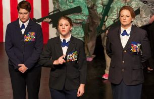 Sarah Warnock, Jocelyn Murphy and Stacey Roberts in the War on Women.