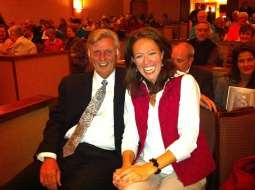 Gov. Mike Beebe and professor Janine Parry.
