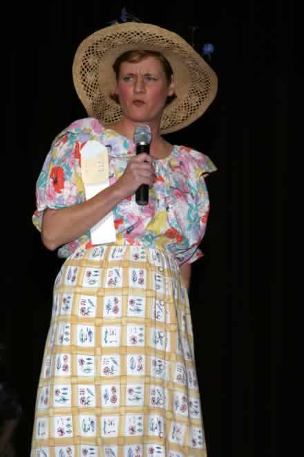 Gina King as Minnie Pearl in a sendup of Hee Haw.