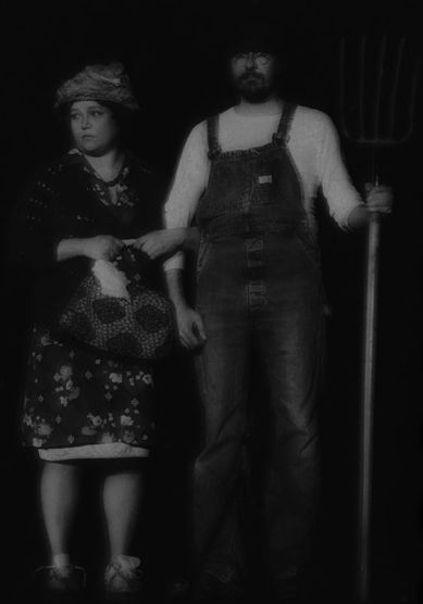 Brenda Blagg and Rusty Garrett as Letitia and Elmer Stufflebeam.